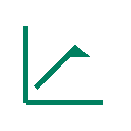 Ikona wykresu wzrostu kursów walut